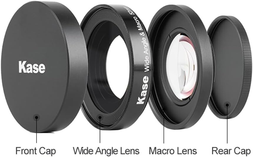 Kase 2 in 1 Wide Angle and Macro Lens for Sony ZV-E10 Vlog Camera