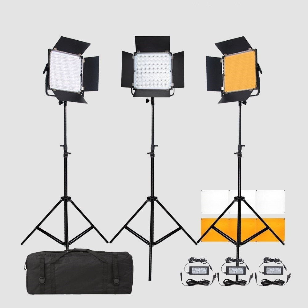 Pixel Video Light 3 x K80S LED Light Kit (Power Adaptor Included)(Battery Options:No Battery Included)