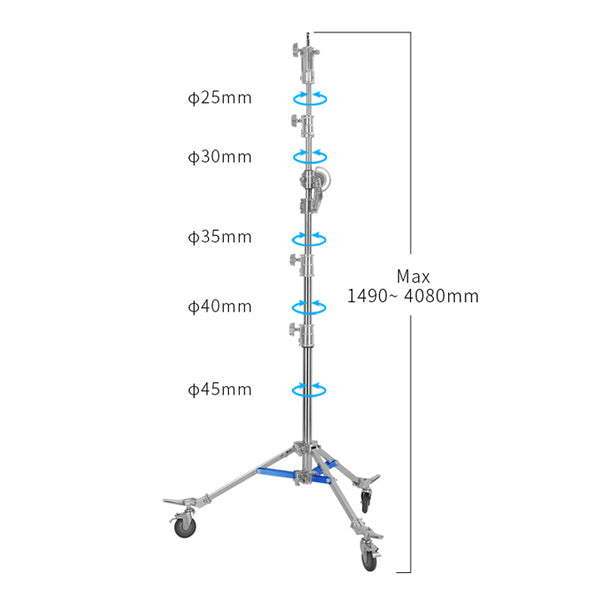 Jinbei M-6 Steel Light Stand With Boom Arm and Wheels