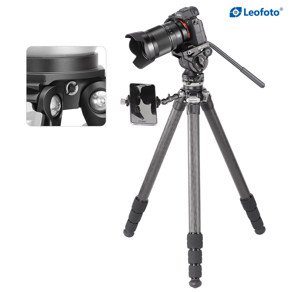 Leofoto Ranger Video Tripod Kit LS-284CEX+BV-10 Fluid Head