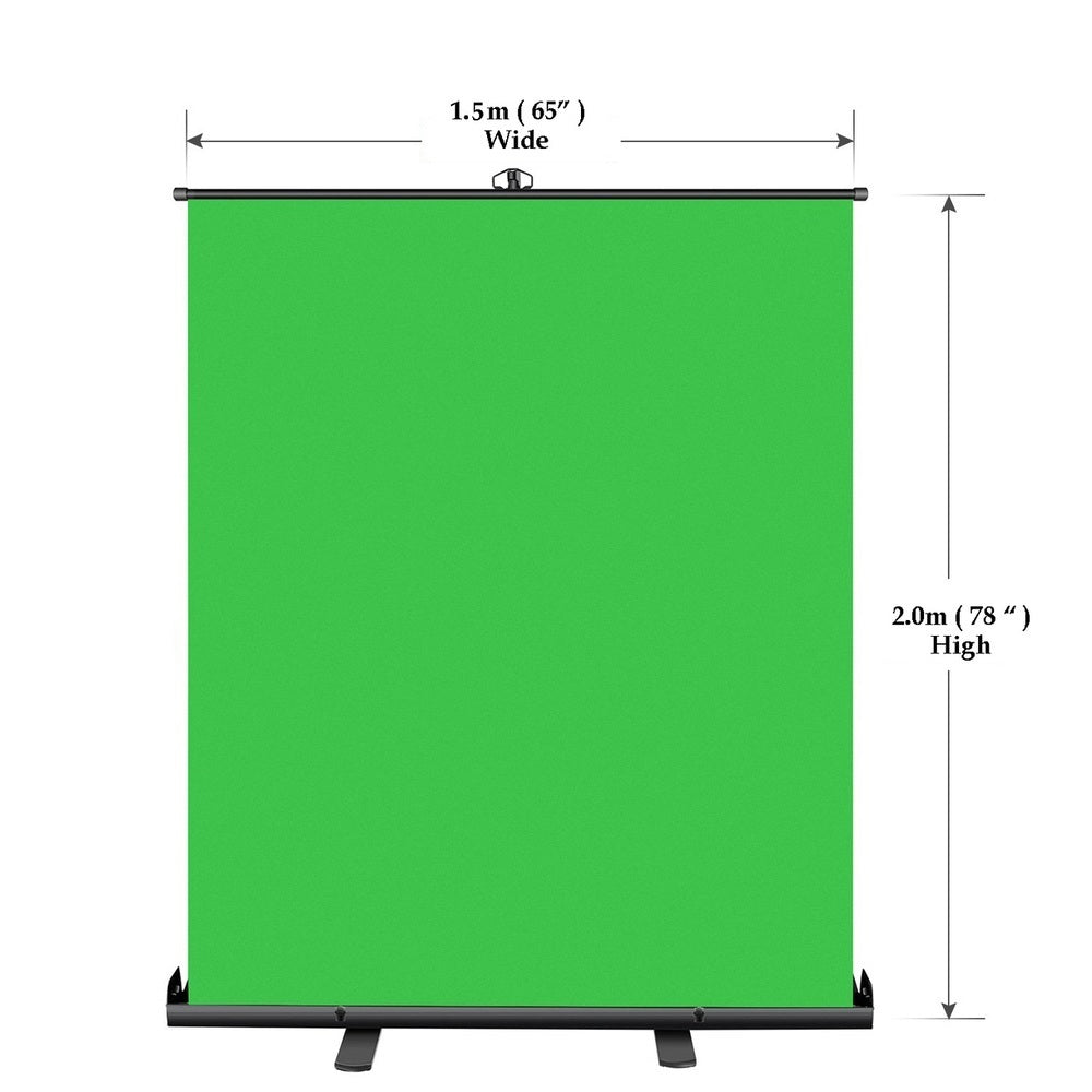 MC FOTO Portable Pull Up Chromakey Green Backdrop 150 x 200cm