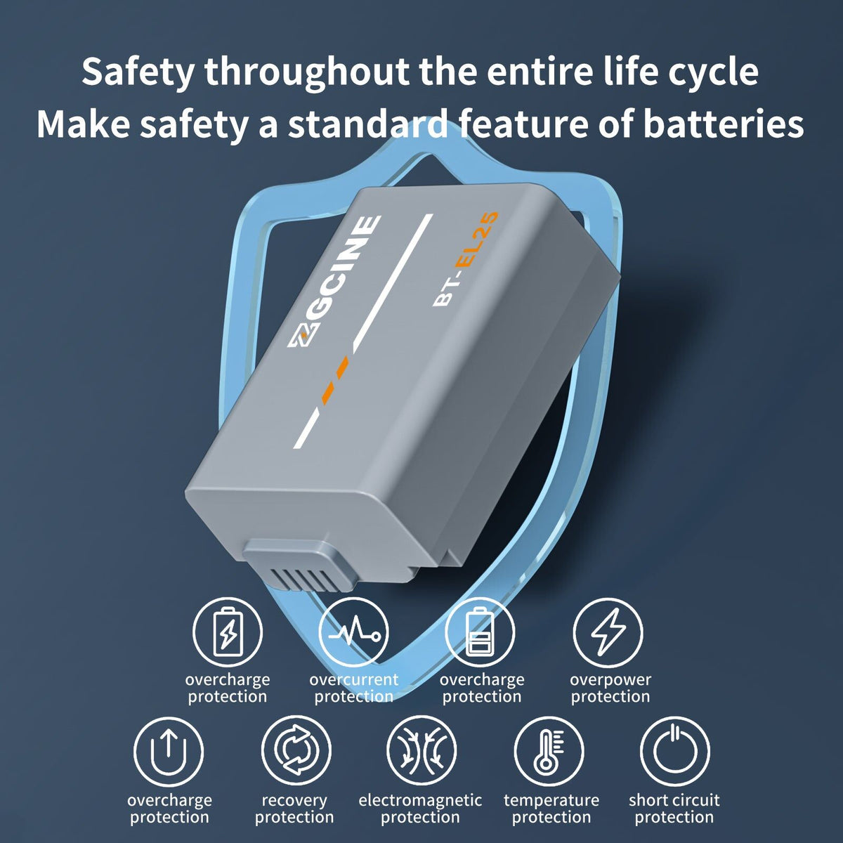 ZGCINE BT-EL25 Camera Battery for NikonZ30, Z50,and Zfc Cameras (1280mAh Grey)