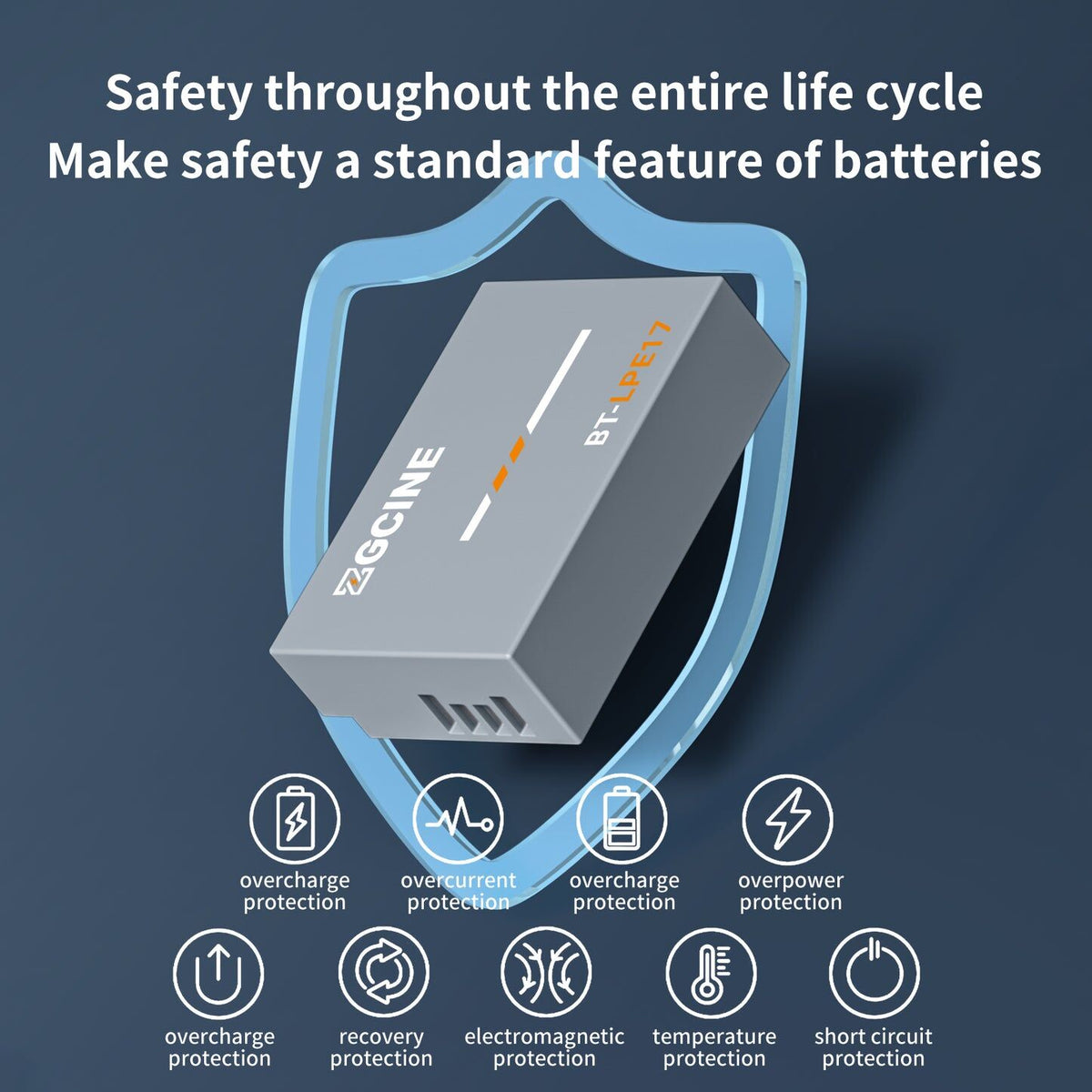 ZGCINE BT-LPE17 Camera Battery for Canon Camera (1030mAh Grey)