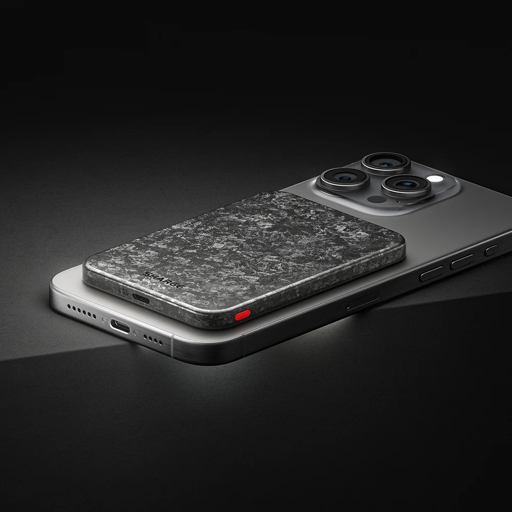 Sharge CarbonMag 5K - 5000mAh Wireless Carbon Fiber Power Bank(Complied with Qi2 Fast Wireless Charge Protocal)