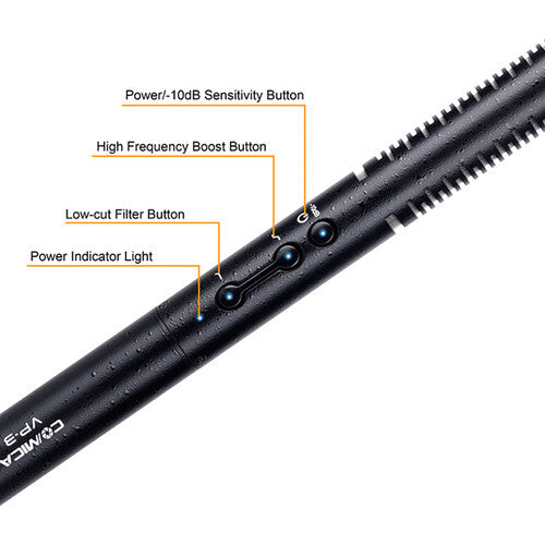Comica Supercardioid Condenser Shotgun Microphone with Adjustable Sensitivity