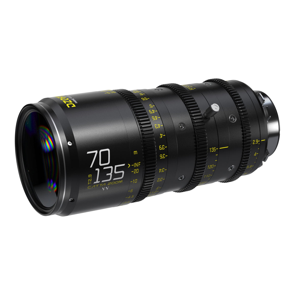DZOFILM Catta Ace 70-135mm T2.9 cine zoom lens, front angle view