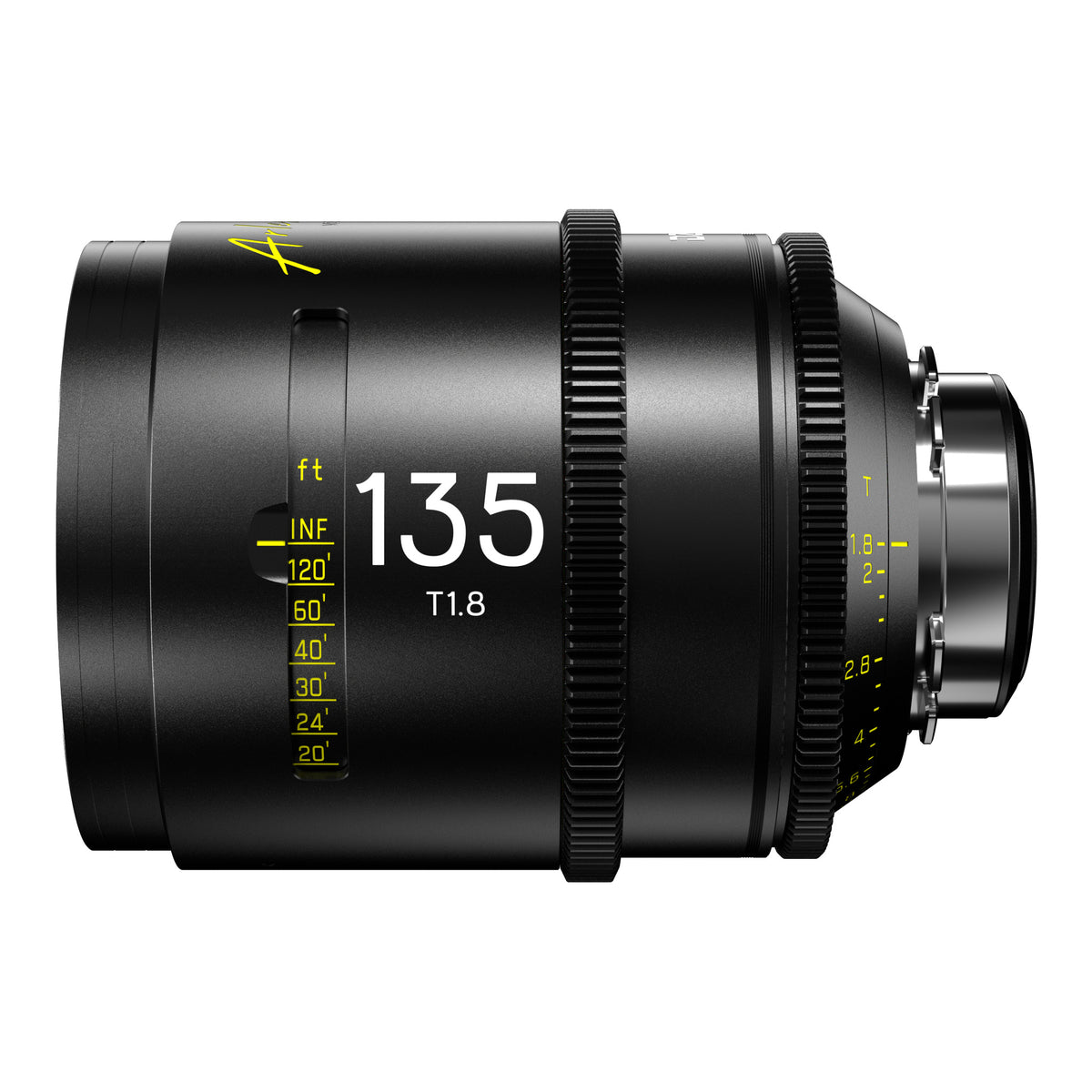 DZOFilm Arles 135mm T1.8 FF/VV Prime Cine Lens (ARRI PL, Feet), side view