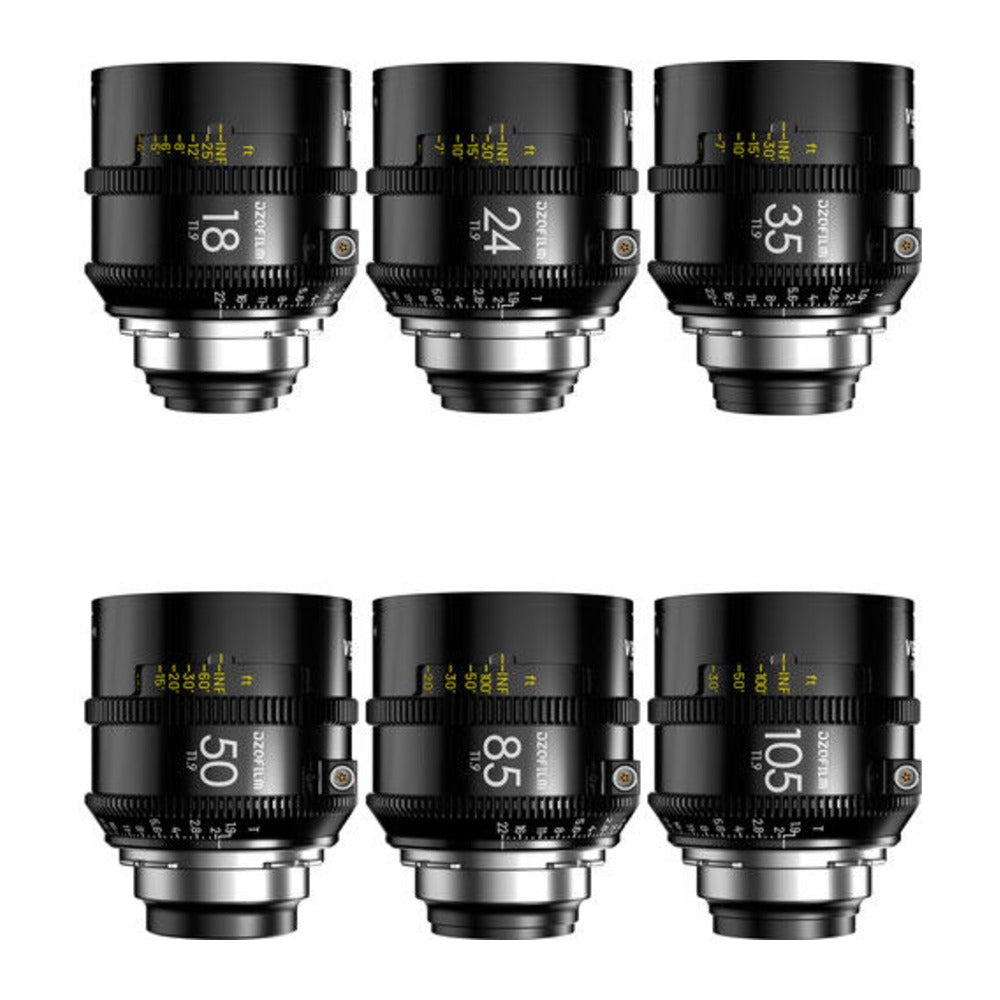 DZOFilm Vespid Prime II T1.9 Prime 6-Lens Kit (ARRI PL, Feet)