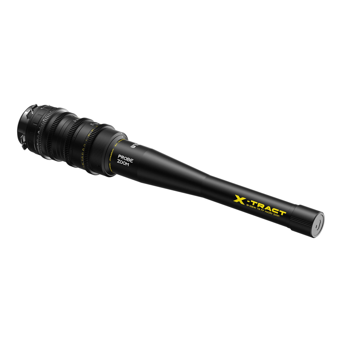 DZOFilm X-Tract 18-28mm T8 0° Direct Probe Zoom Lens angled view