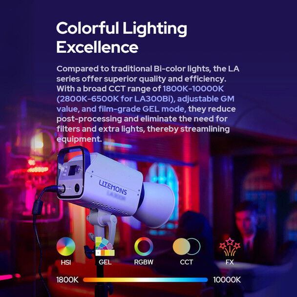 Godox Litemons LA300R 330W RGB Dual Power LED Light (1800K-10000K) image 5