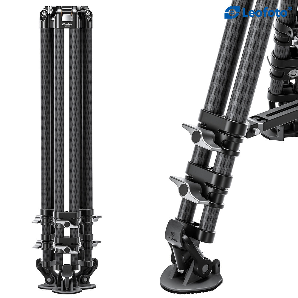 Leofoto LVC-253C+BV-15 Carbon Fiber Twin Leg Video Tripod Kit