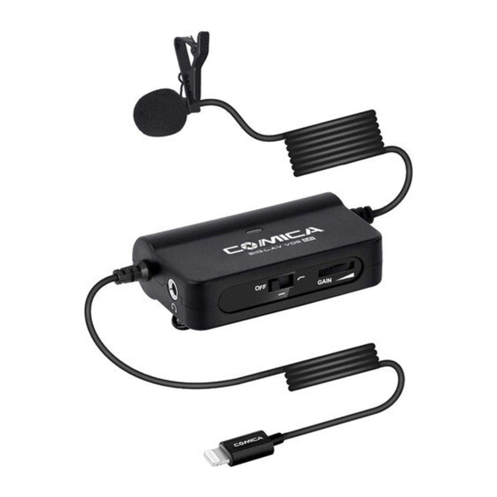 Comica Omnidirectional Lavalier Microphone with Gain and Monitoring for iOS Devices (Lightning)