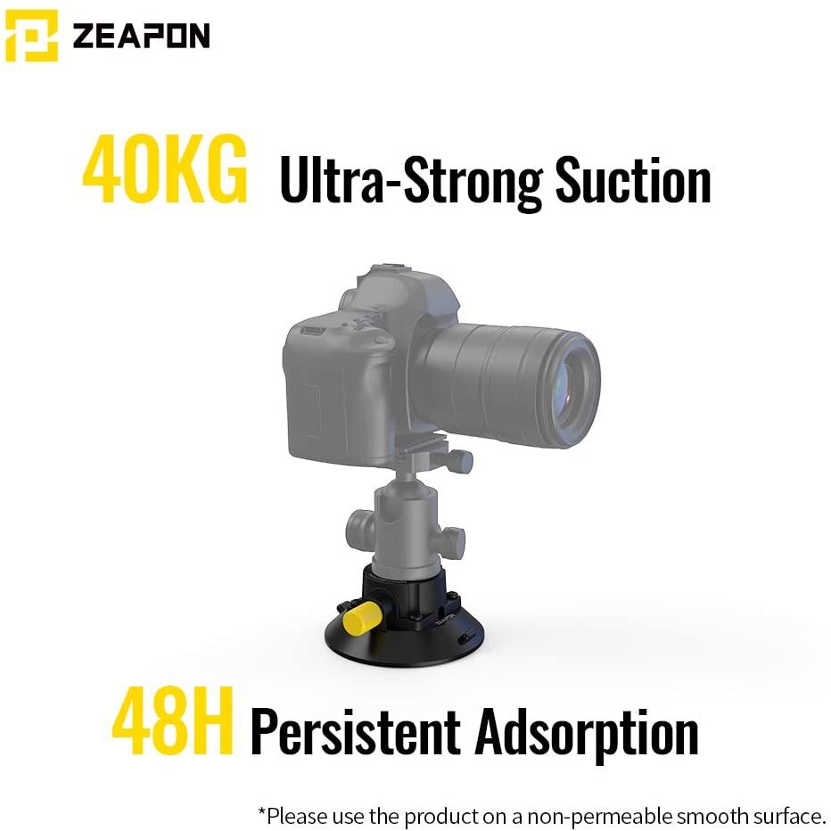 Zeapon 4.5" Hyla Suction Cup with M6 Screw(1/4" or 3/8")