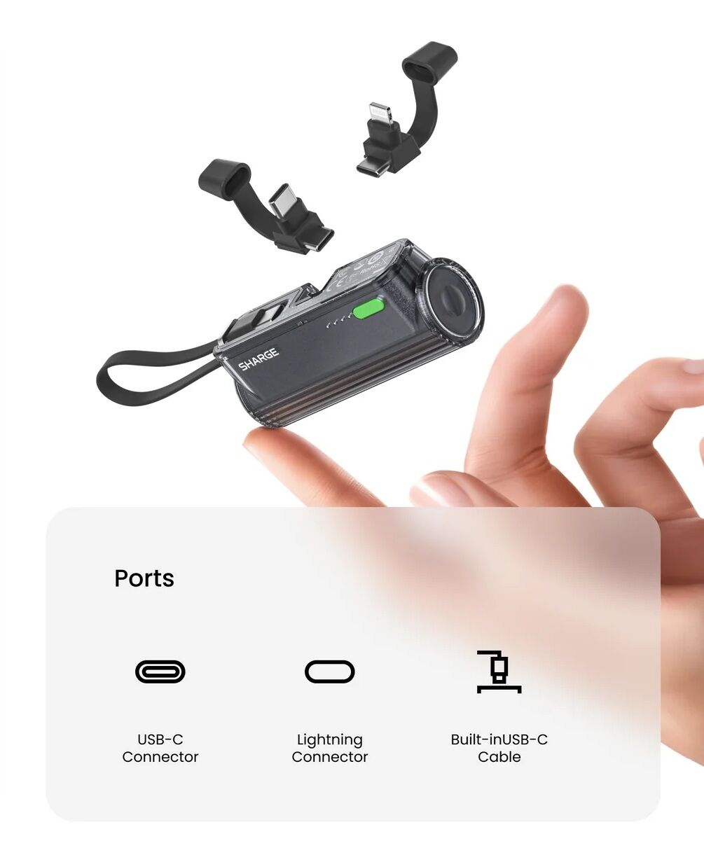 Sharge Flow Mini 2 5000mah Power Bank - Black