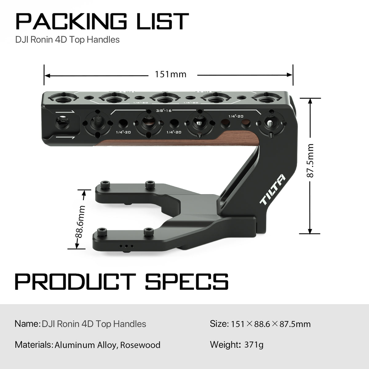 Tilta Top Handle for DJI Ronin 4D