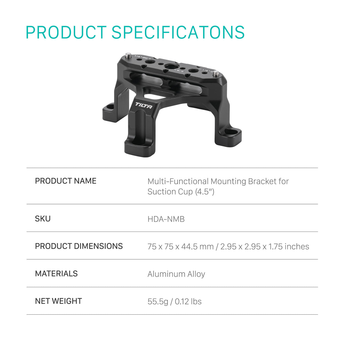 Tilta NATO Mounting Bracket for Electronic Suction Cup (4.5″)