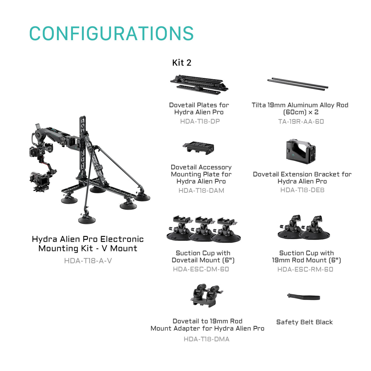Tilta Hydra Alien Pro Electronic Mounting Kit - V Mount