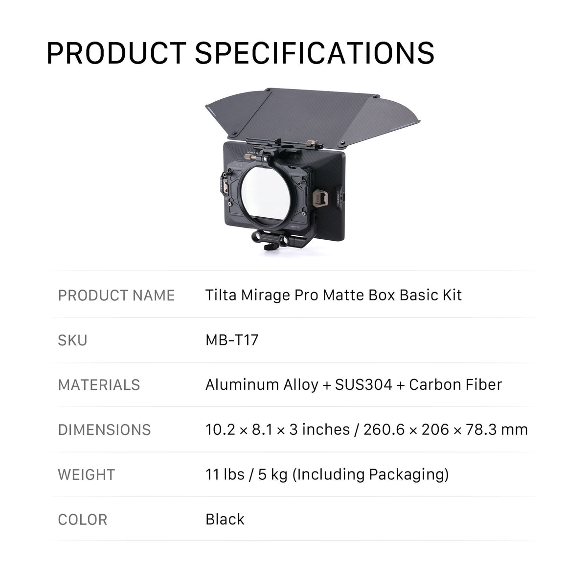 Tilta Mirage Pro Matte Box Base Kit