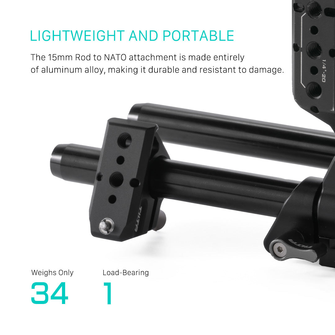Tilta 15mm Rod Holder to NATO Rail Attachment - Black
