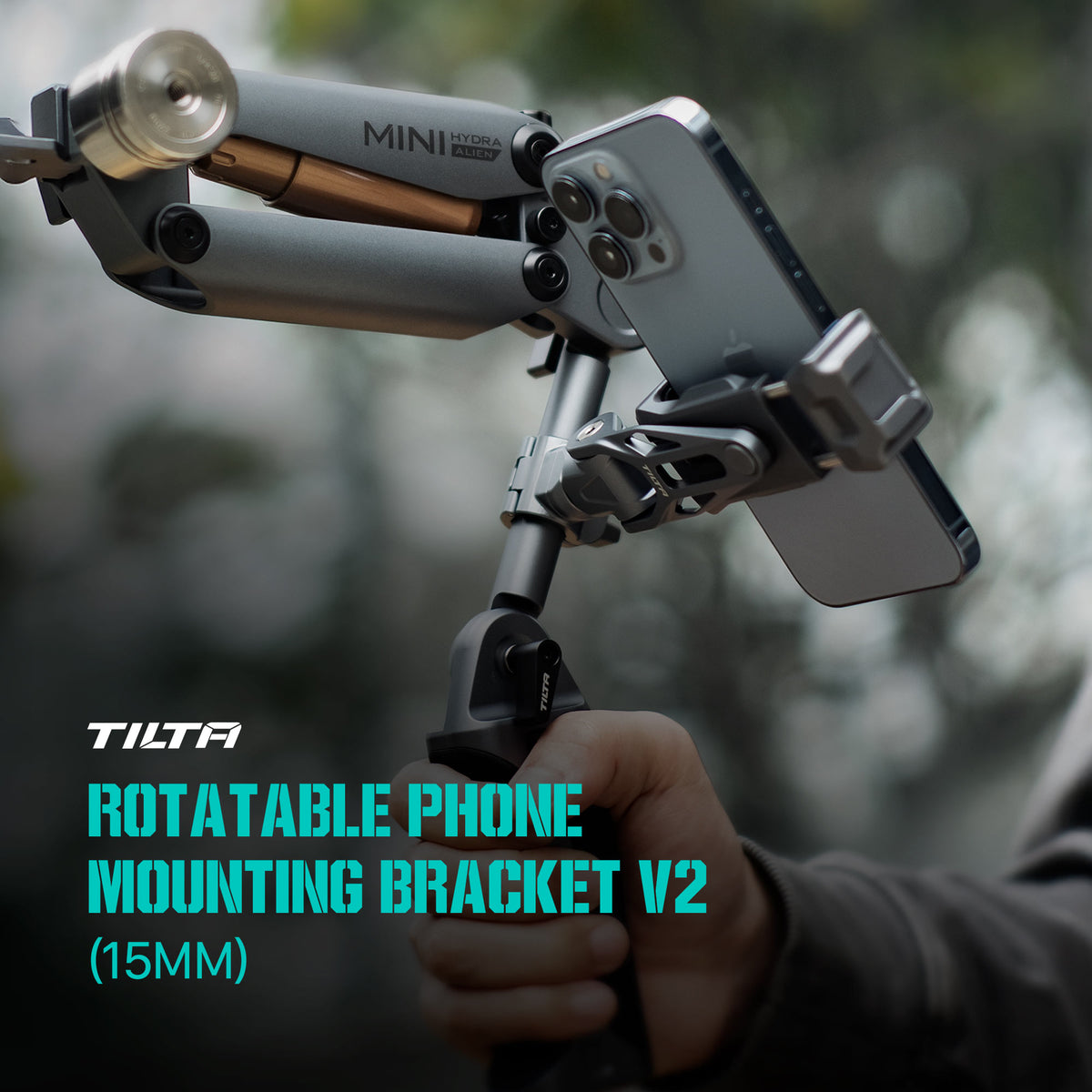 Tilta Rotatable Phone Mounting Bracket V2 (15mm) - Titanium Gray