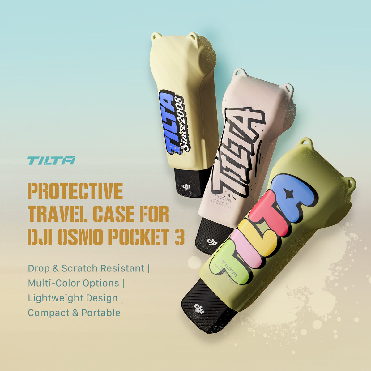 Tilta Protective Travel Case with Wrist Strap Kit for DJI Osmo Pocket 3 - Cream White