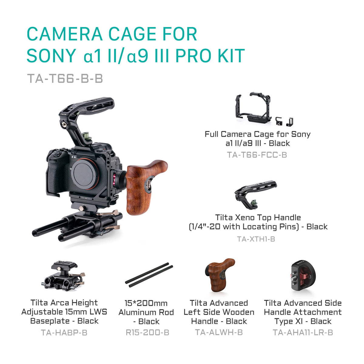 Tilta Camera Cage for Sony a1 II/a9 III Pro Kit - Black