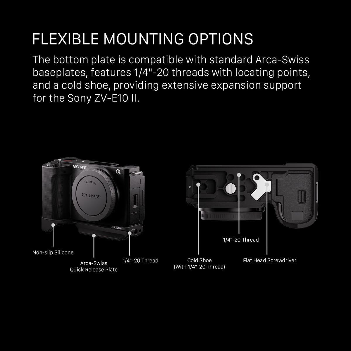 Tilta Arca Bottom Plate for Sony ZV-E10 II - Black