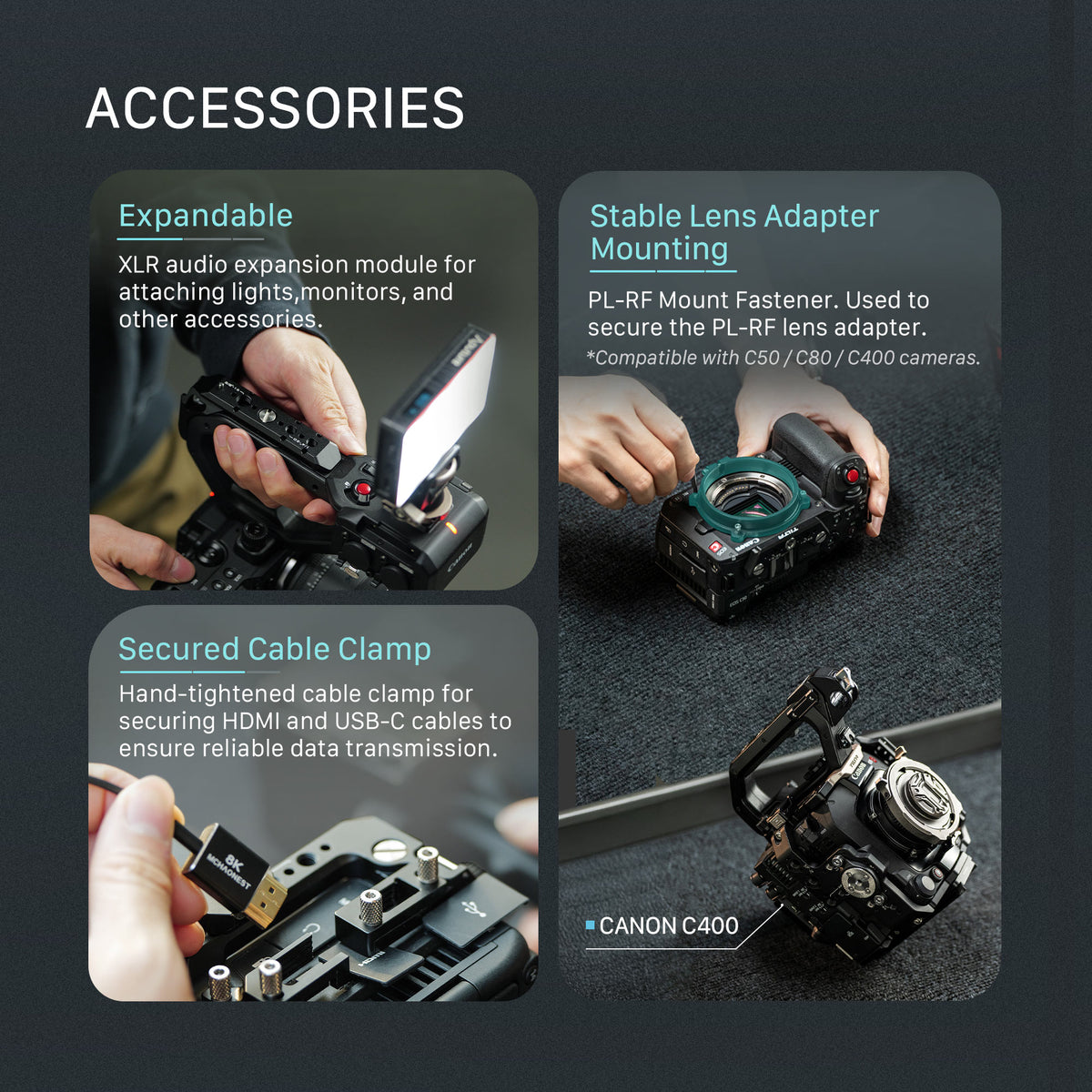 Tilta Camera Cage for Canon C50 Base Kit - Black