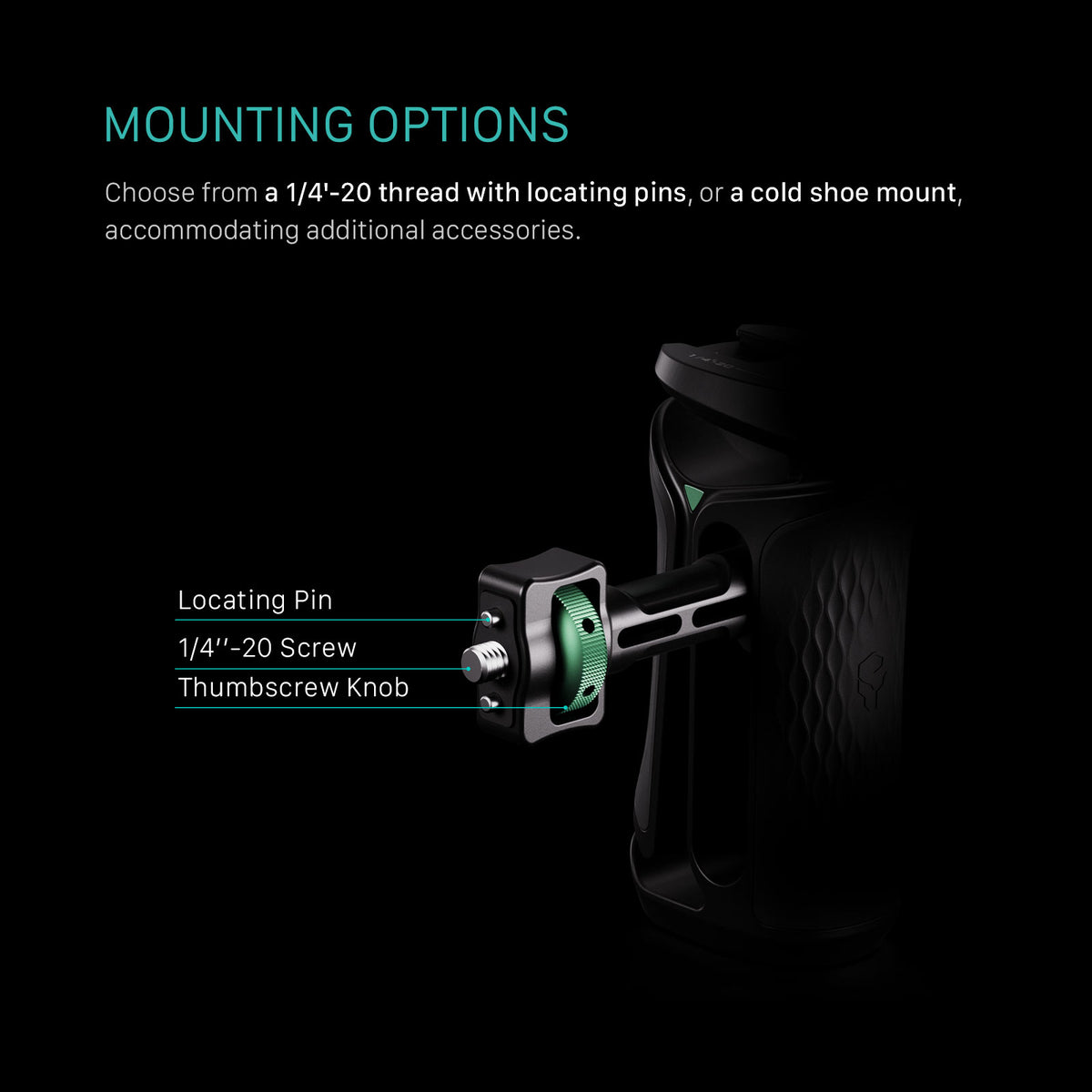 Tilta Xeno Side Handle (1/4"-20 with Locating Pins) - Black