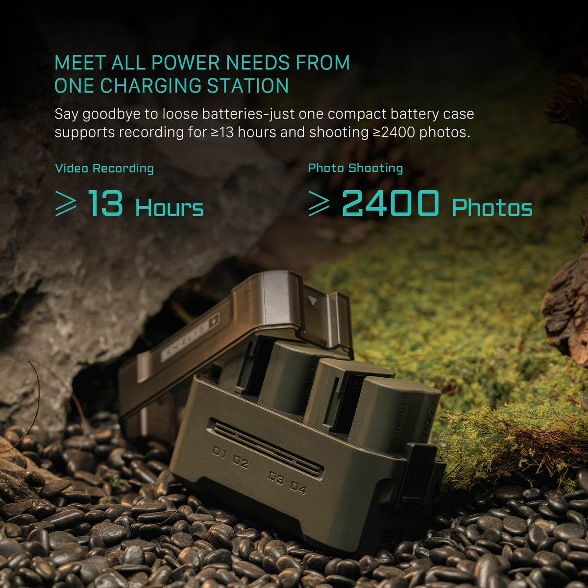 Tilta Portable Charging Station for EN-EL15C (4 Channel) - Green