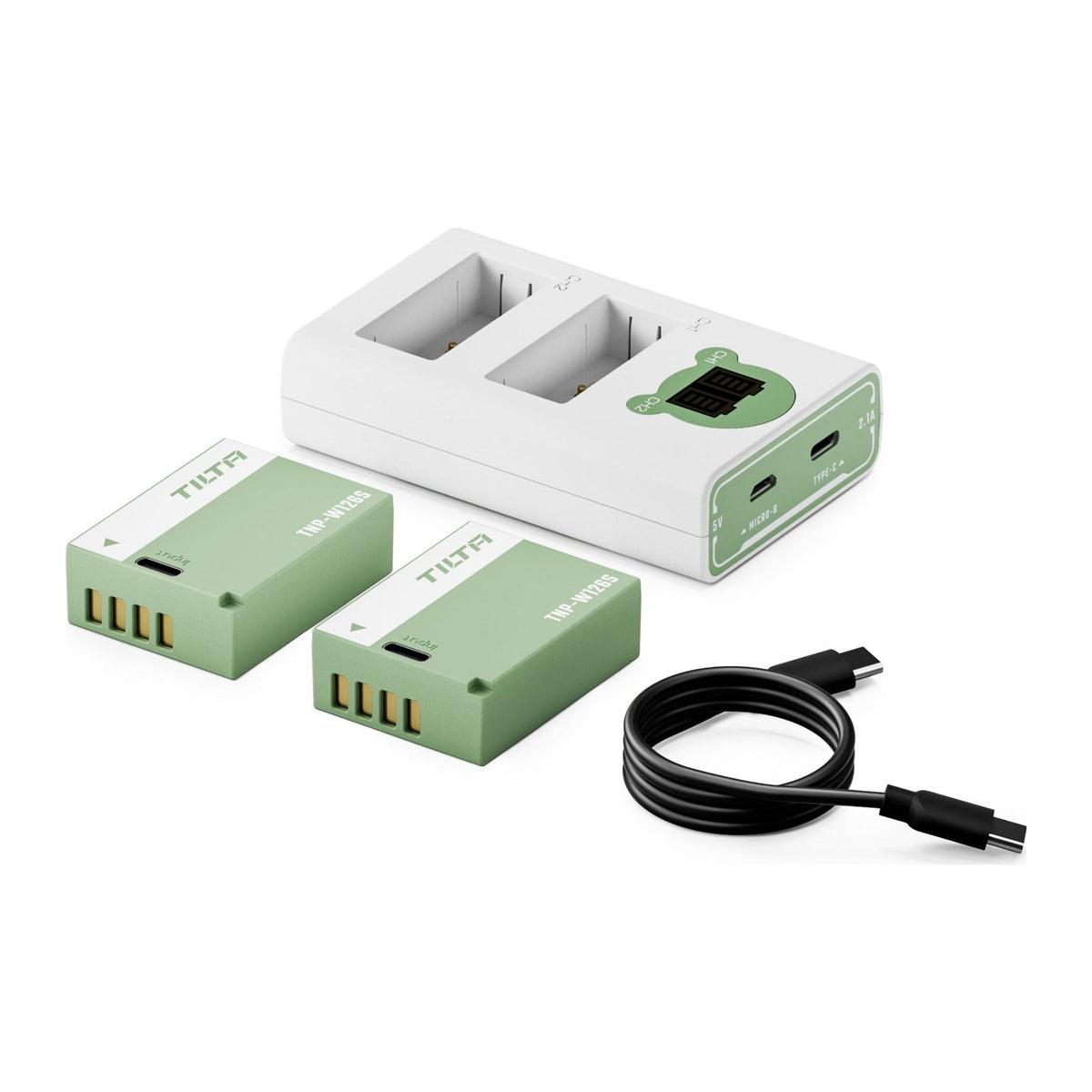 Tilta NP-W126S Charging Station Battery Kit (2 Batteries) - Ash Green