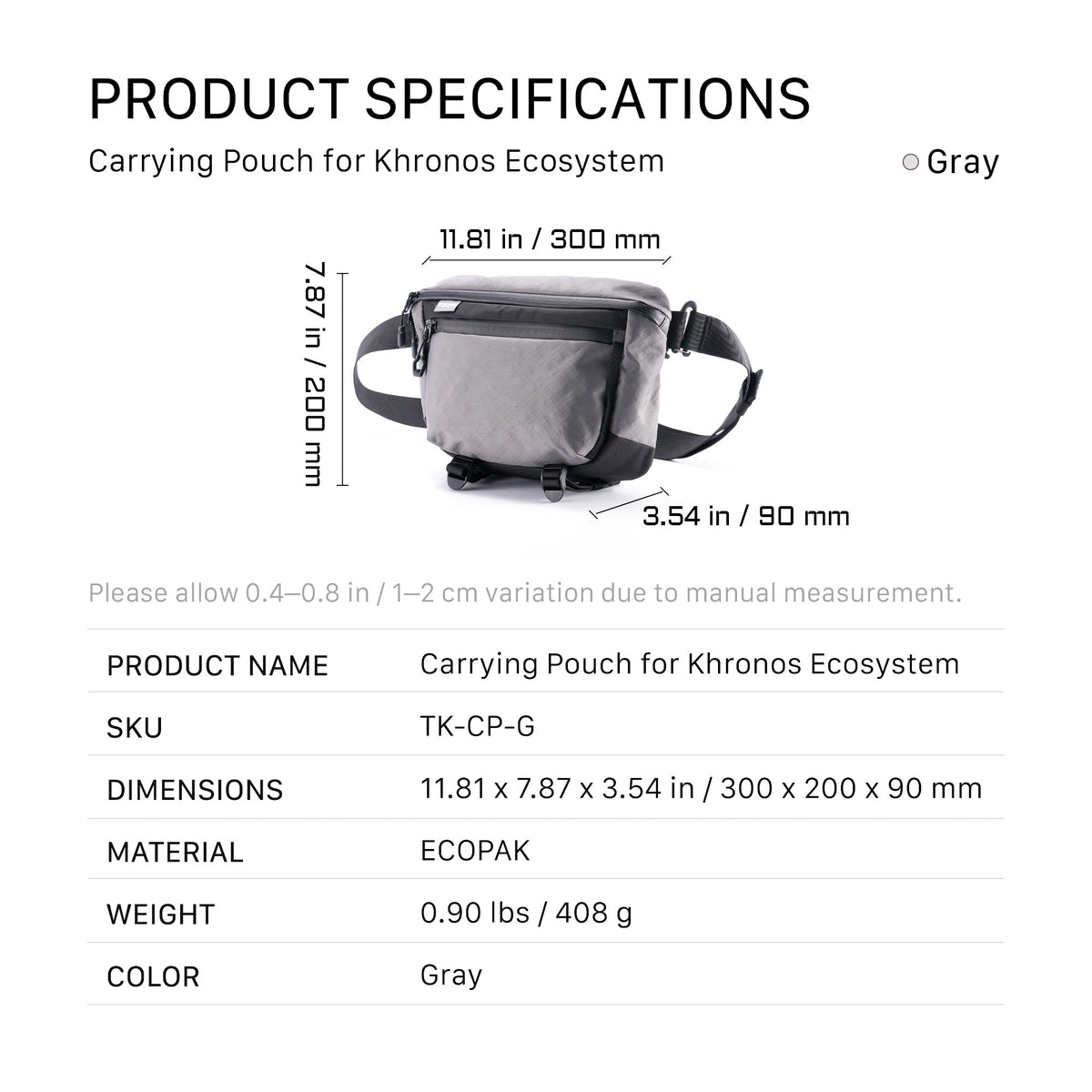 Tilta Carrying Pouch for Khronos Ecosystem - Gray