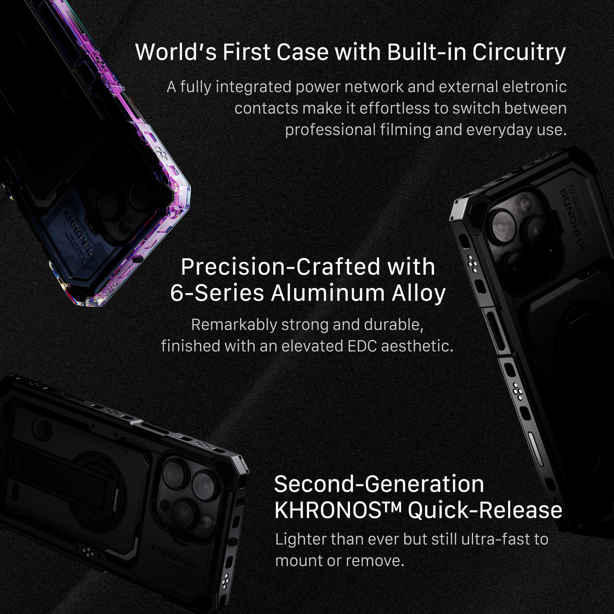 Tilta Khronos iPhone 16 Pro Case - Black