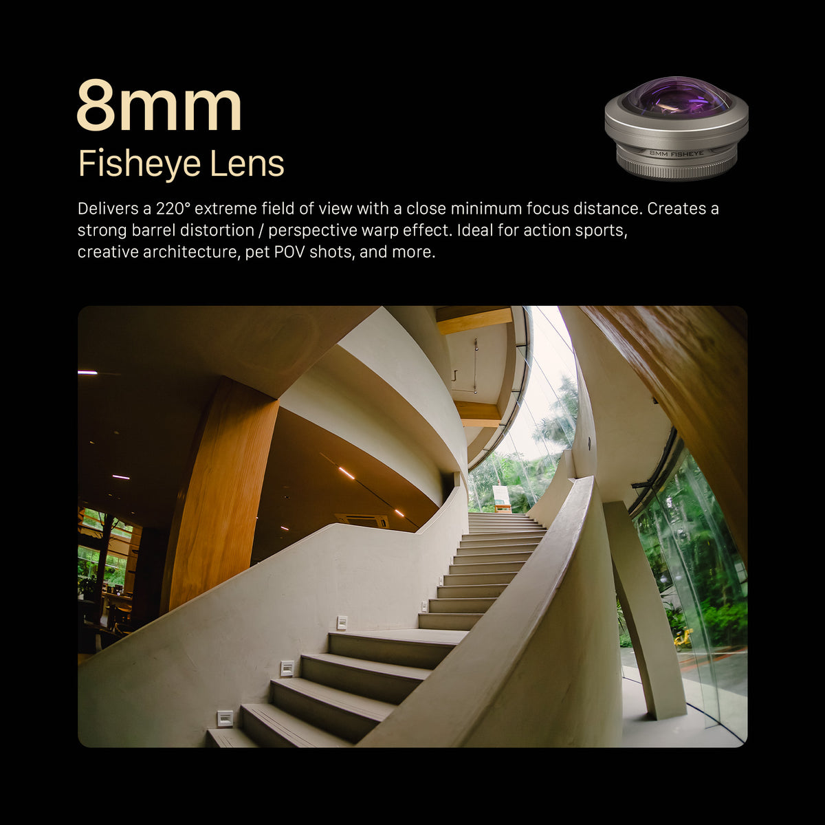 Tilta 8mm Fisheye Lens for iPhone (T-Mount) - Champagne