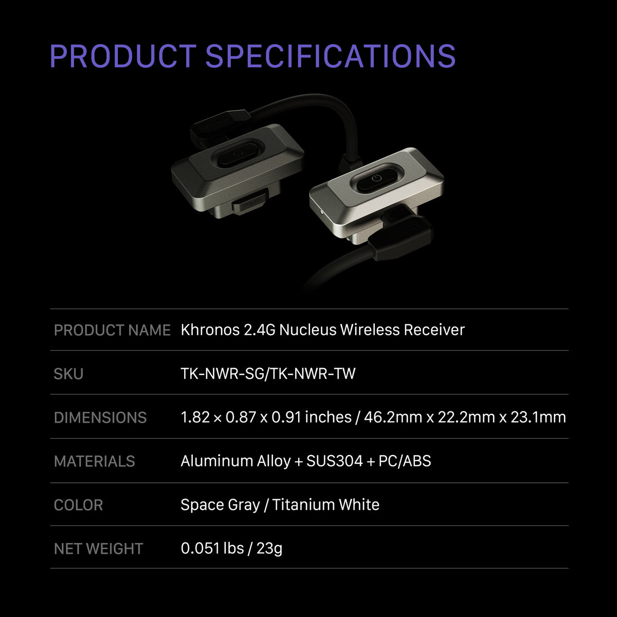 Tilta Khronos 2.4G Nucleus Wireless Receiver - Titanium White