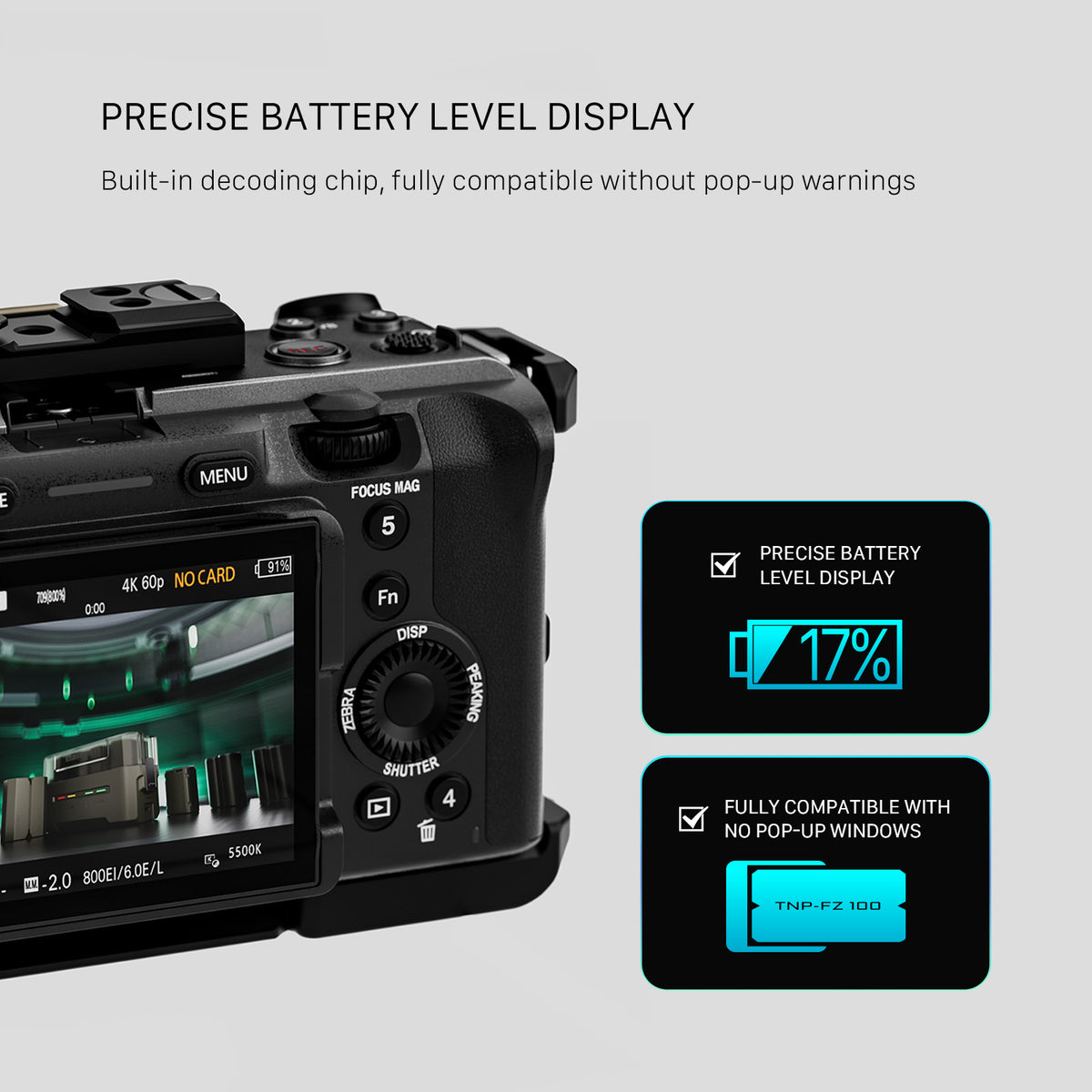 Tilta NP-FZ100 Battery with USB-C Input (2400mAh) - Green