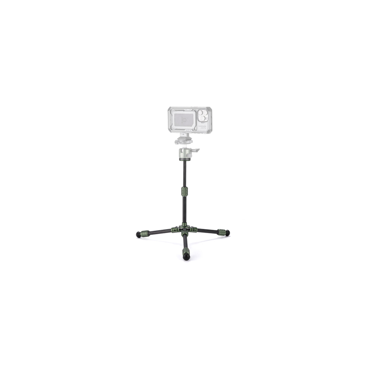 Tilta Tabletop Ball Head with 1-Stage Carbon Fiber Tripod Legs (3KG) Extendable Edition - Forest Green
