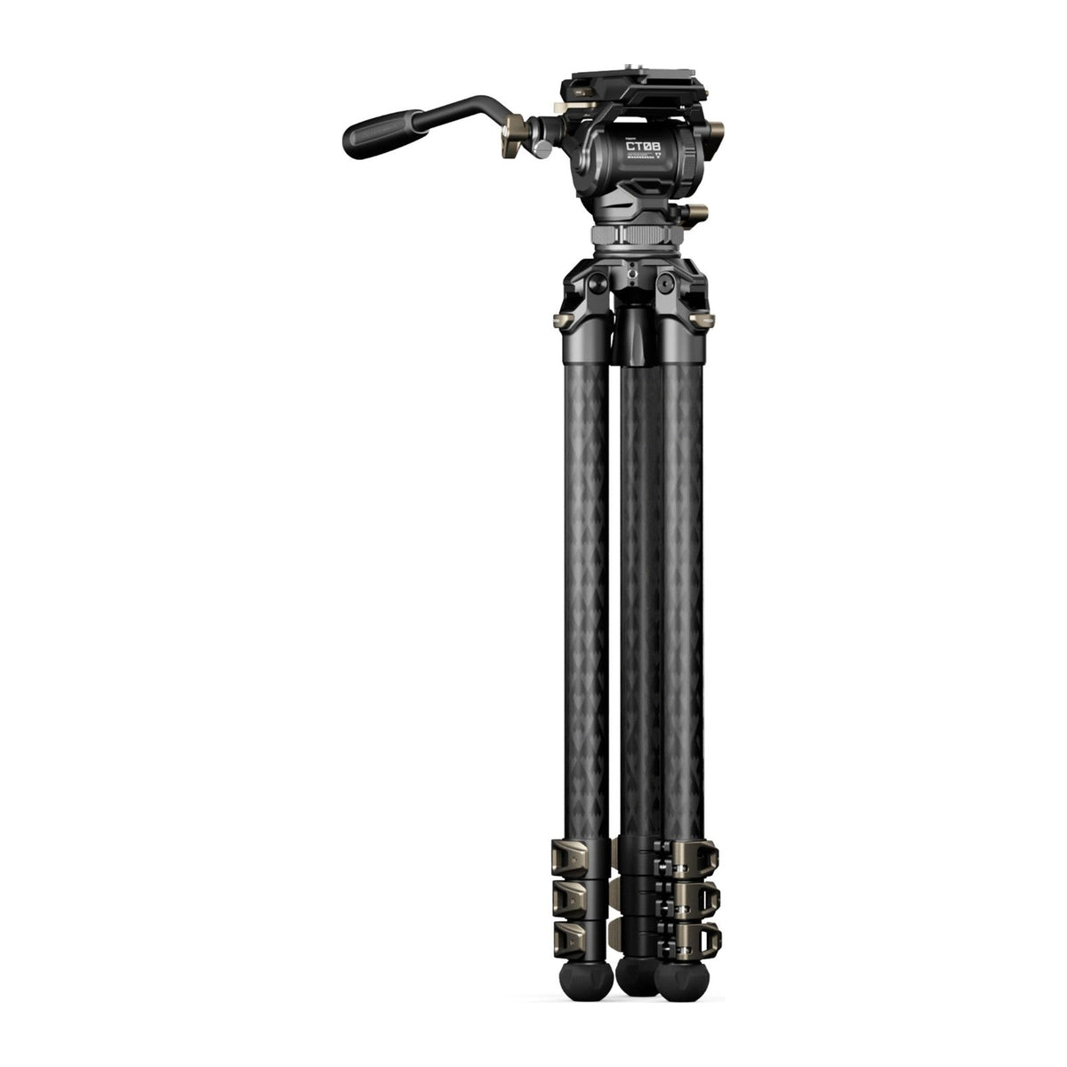 Tilta 75mm Cine Fluid Head with 3-Stage Carbon Fiber Tripod Legs (8KG) - Space Gray