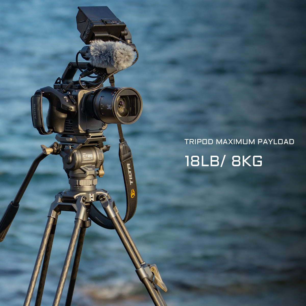 Tilta 75mm Cine Fluid Head with 2-Stage One Touch Carbon Fiber Tripod Legs (8KG) - Space Gray