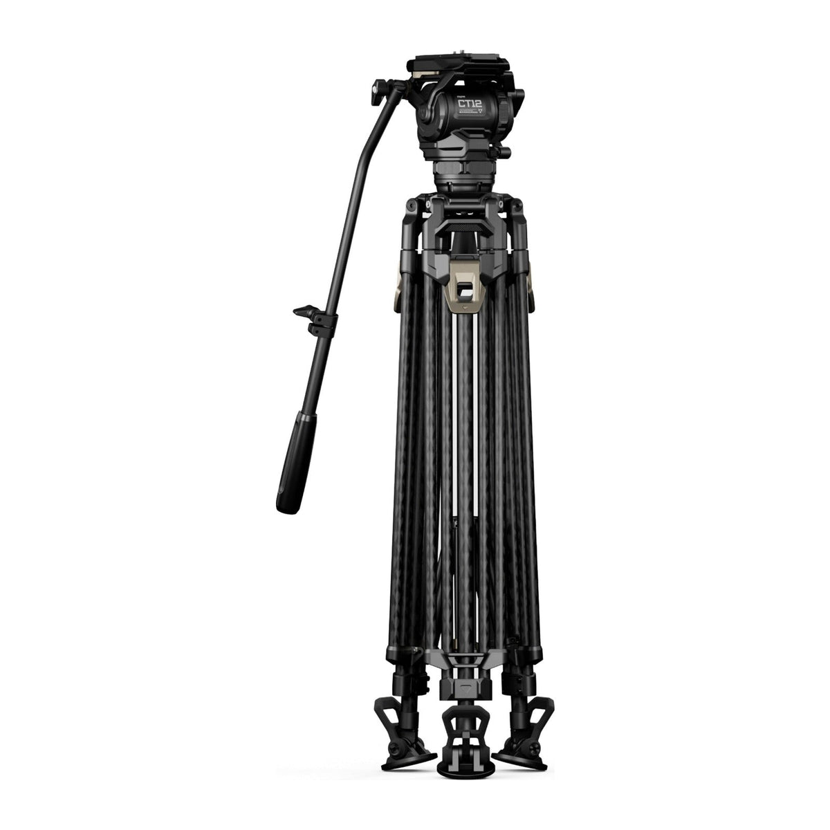 Tilta 75mm Cine Fluid Head with 2-Stage One Touch Carbon Fiber Tripod Legs (12KG) - Space Gray