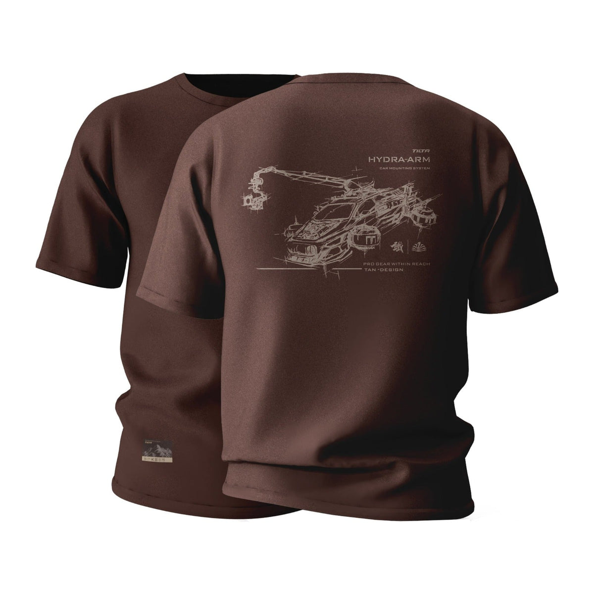 Tilta Hydra Arm Futuristic Sketch T- Shirt – Light Brown - XX-Large