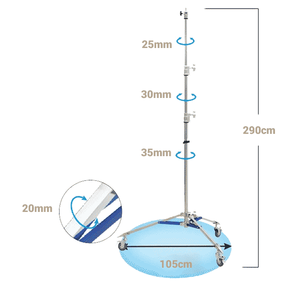 Jinbei JB-290A Professional Stainless Steel Light Rack Max Height 290cm
