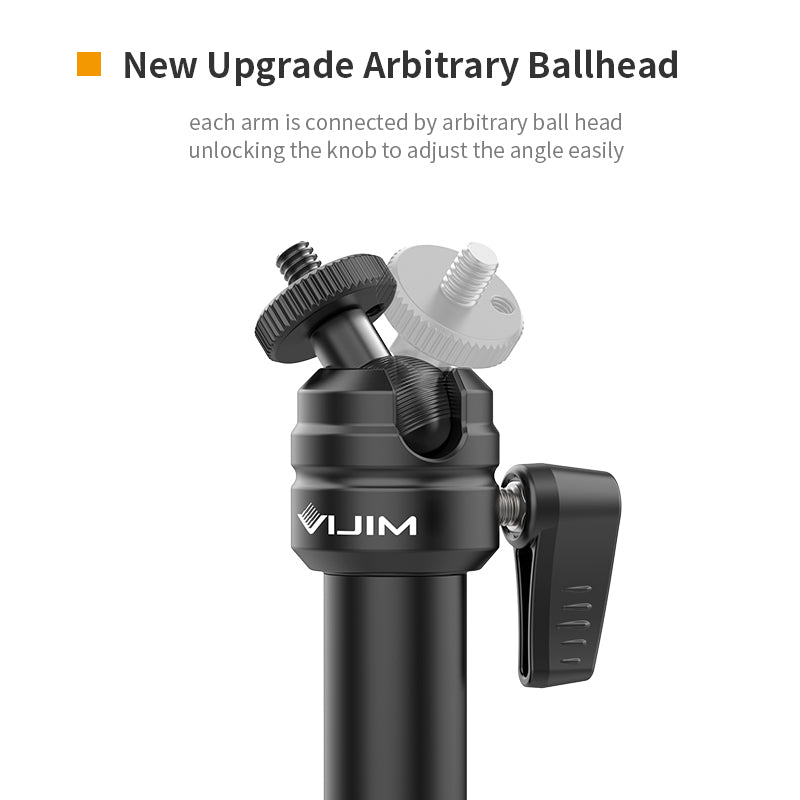 VIJIM LS08 Desktop Flexible Arm/Light Stand(Three-Stages)