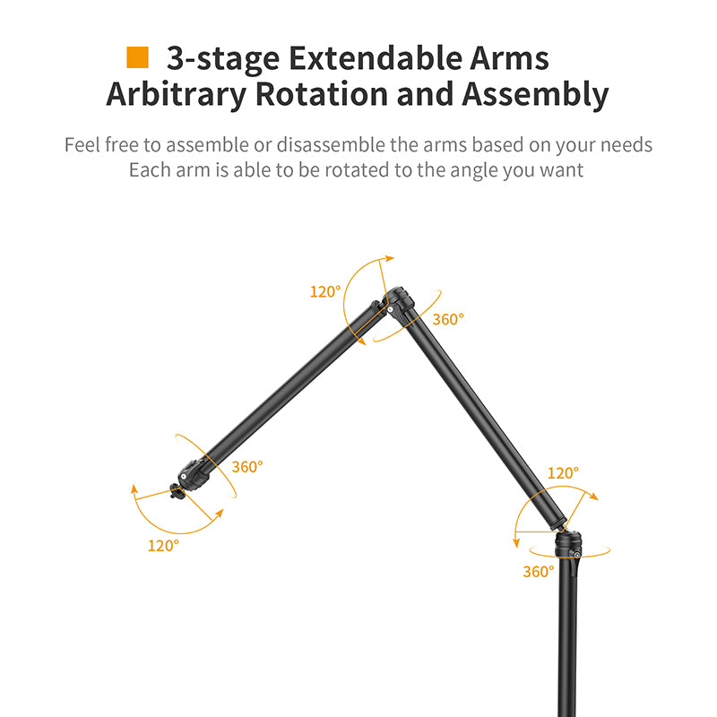 VIJIM LS08 Desktop Flexible Arm/Light Stand(Three-Stages)