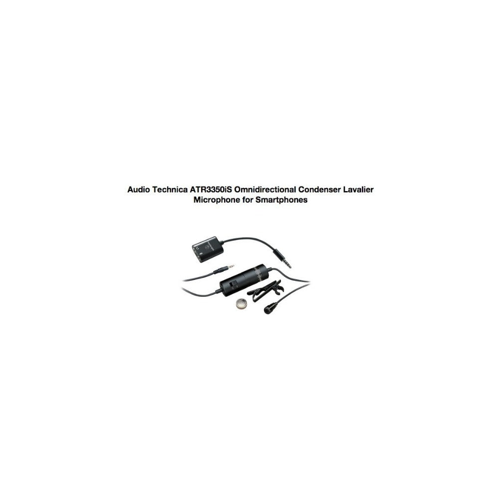 Audio Technica ATR3350iS Omnidirectional Condenser Lavalier Microphone for Smartphones