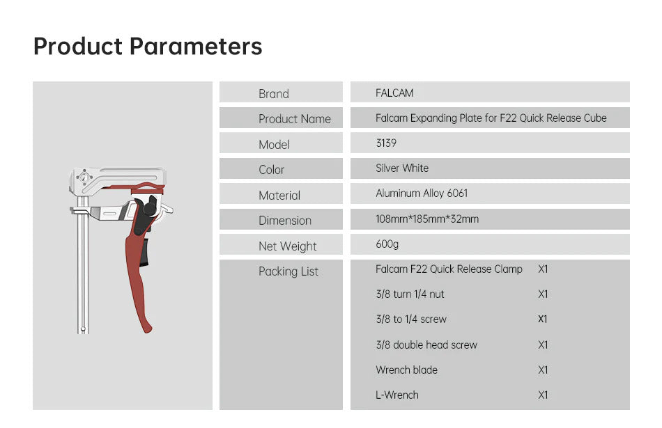 Falcam F22 Quick Release Clamp Kit
