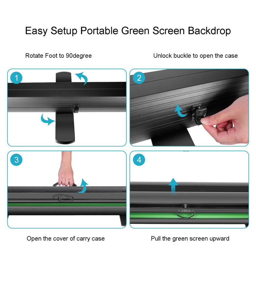MC FOTO Portable Pull Up White Backdrop 150 x 200cm