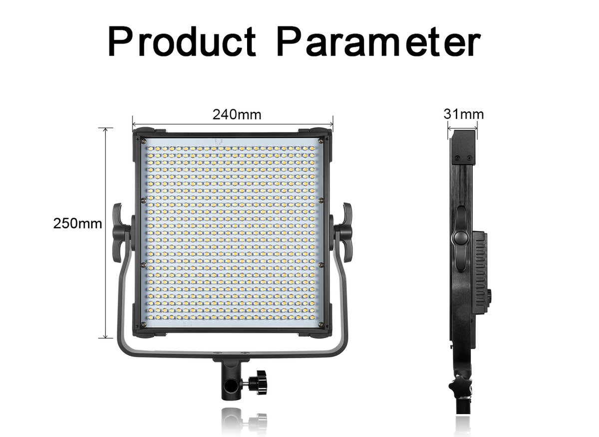 PIXEL VIDEO LED LIGHT P45C 160W BI-COLOR(3000-8000K) 2 Head Kit(F970 Battery Option:NP-F970 Battery (7200mAh) With Charger)