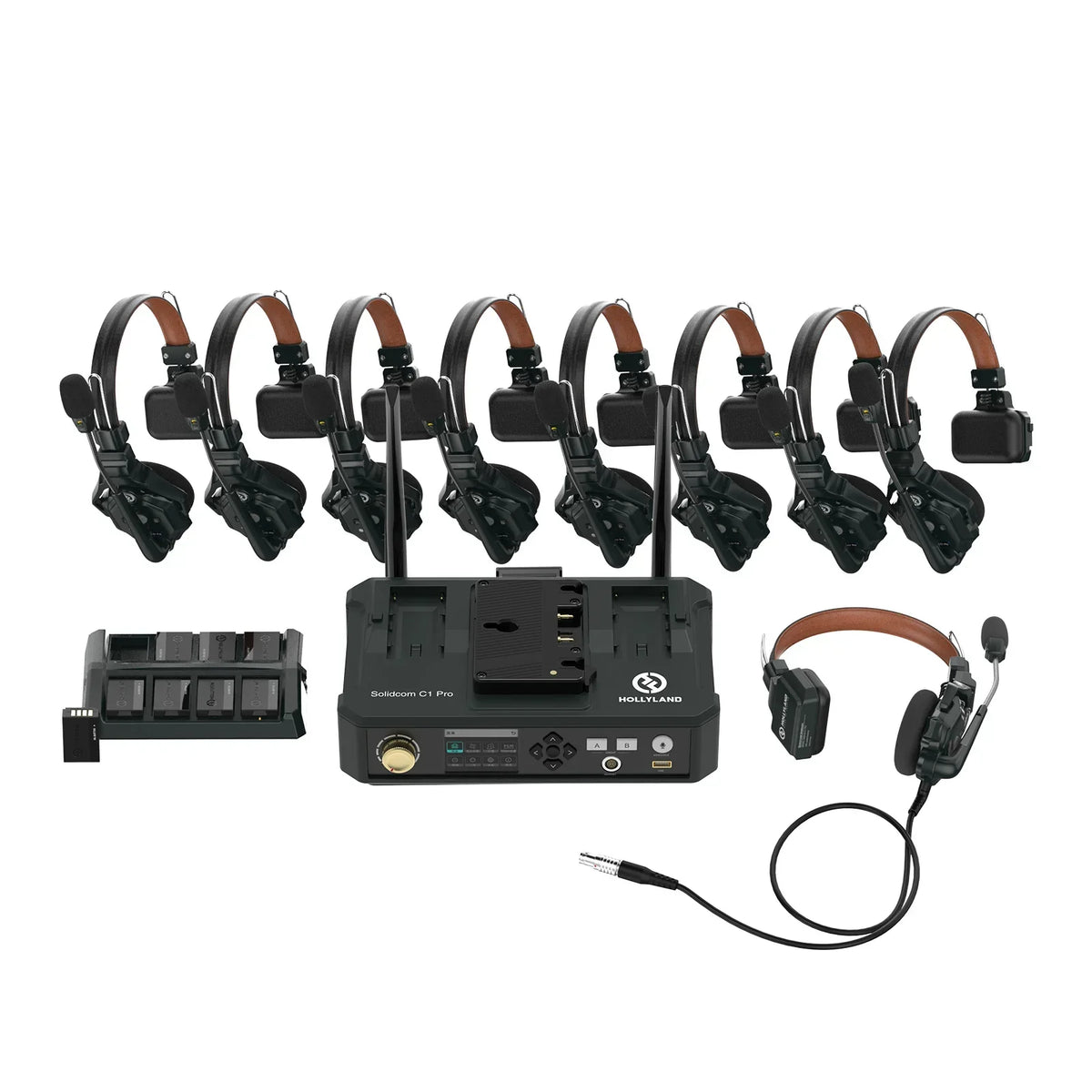 Hollyland Solidcom rental – C1 Pro Hub 8S · hub + 8 headsets