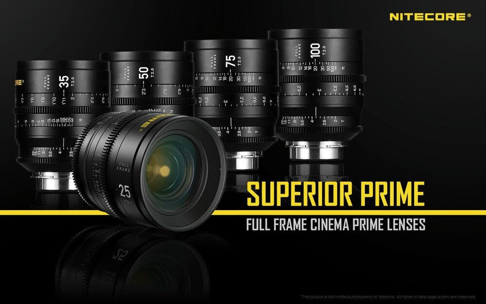 Nitecore Superior Prime Full Frame Prime Cine Lens Set of 5 with PL Mount